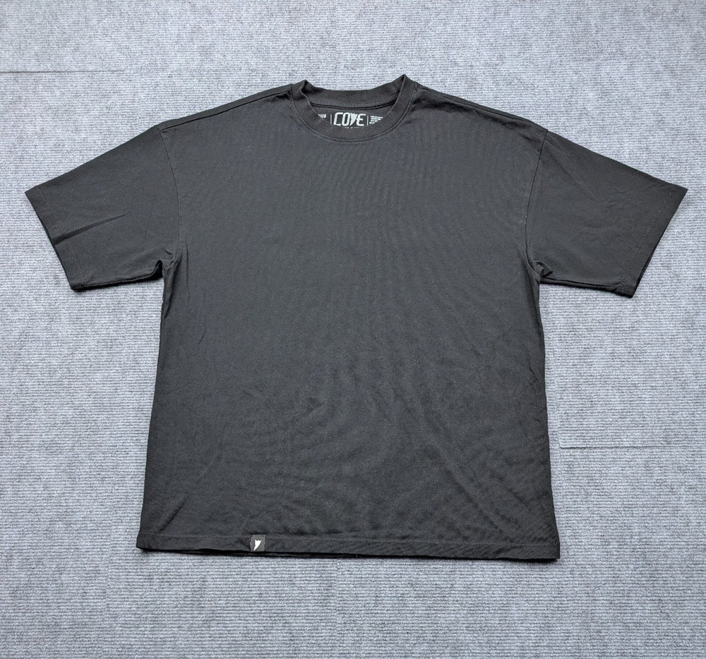 Cove Die On Empty Shirt Mens Medium Boxy Fit Black Cotton Ethical Athleisure Tee